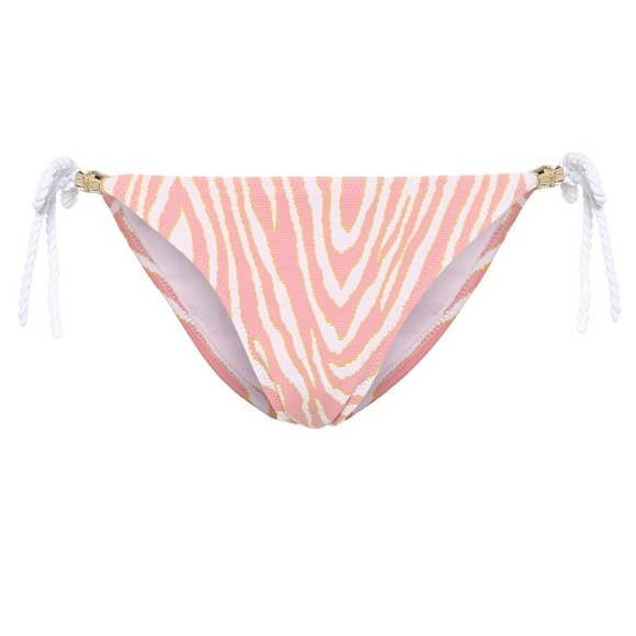 HEIDI KLEIN - Cape Town Side Rope Tie Swim Bottom - Pink Zebra Print - Picture 5 of 16